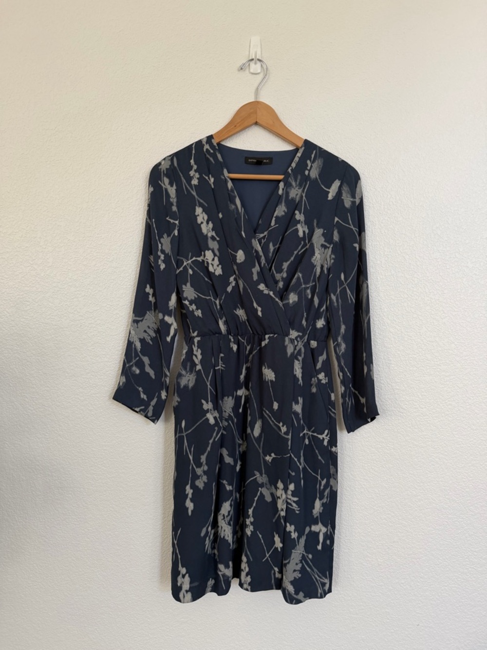 Banana Republic Blue Floral Wrap Dress - Picture 2 of 5